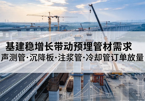 金凤基建稳增长带动预埋监测管材需求，声测管、沉降板、注浆管订单持续放量